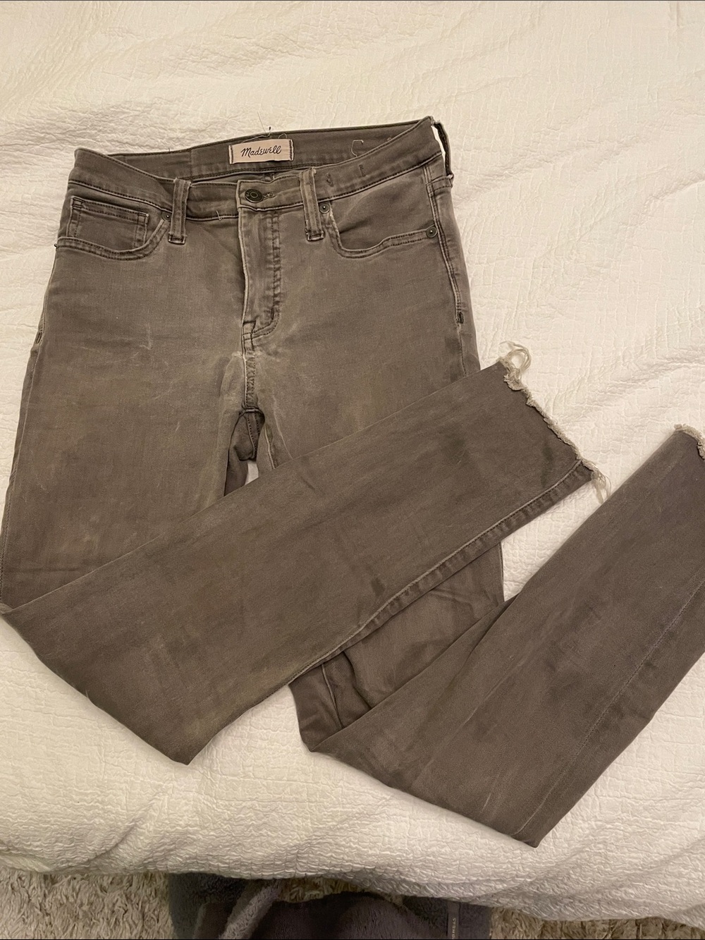 Madewell Washed Gray Skinny Jeans